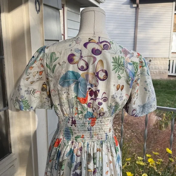 Anthropologie Floral Wrap Midi Dress Multicolor - Picture 4 of 7